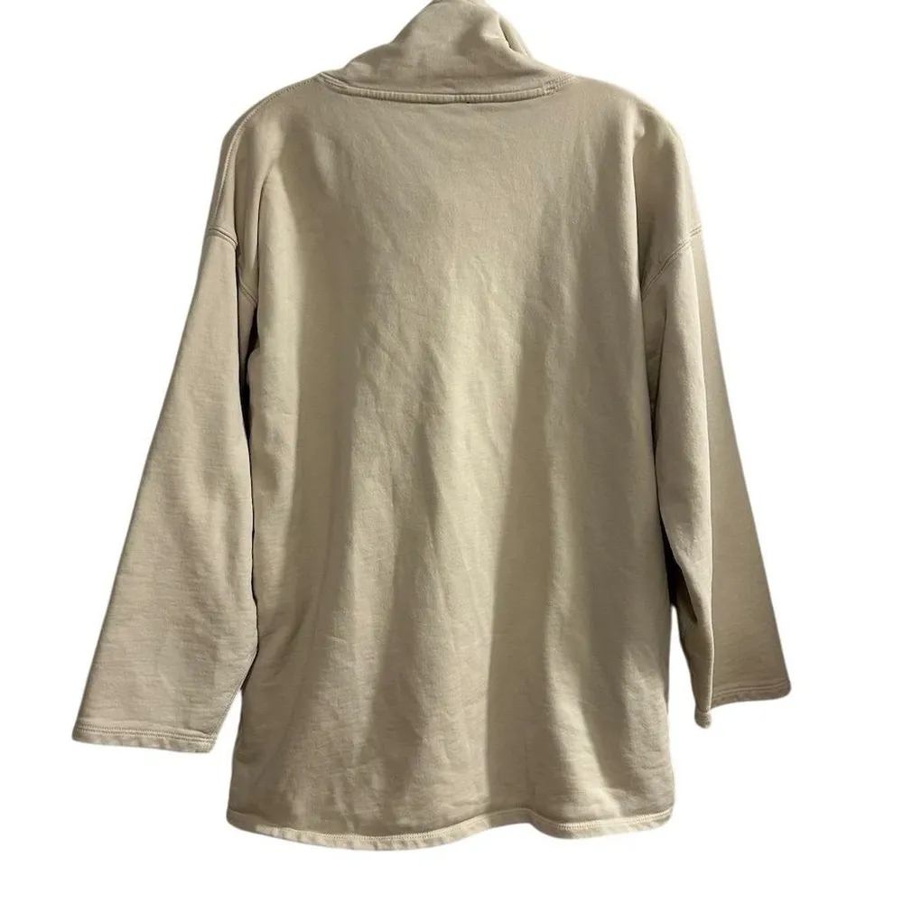 J.Crew Women’s Magic Rinse Beige Half-Zip Pullover Sweatshirt Size S - Image 5