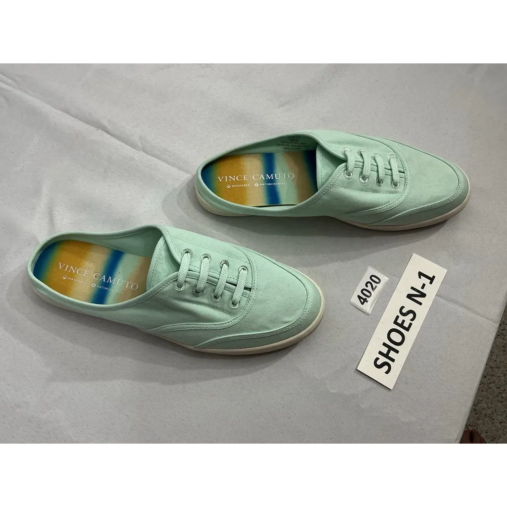 Womans Vince Camuto Celiste Canvas Mule Sneakers 10 M Mint Color Washable Slipon - Image 2