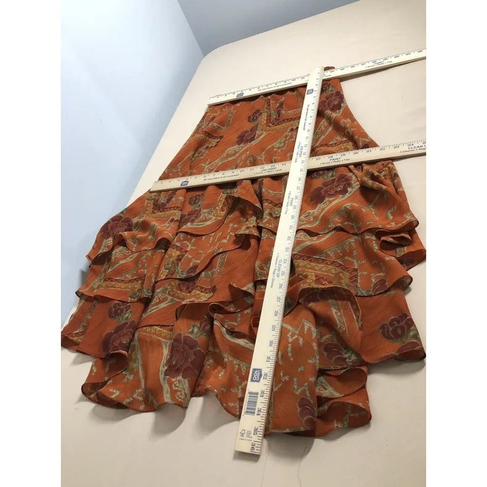 Coldwater Creek Women Skirt 8 Asymmetrical Sharkbite Hem Layered Coquette - Image 4