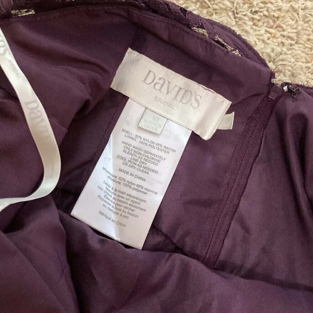 Davids bridal purple lace Dress - Image 2