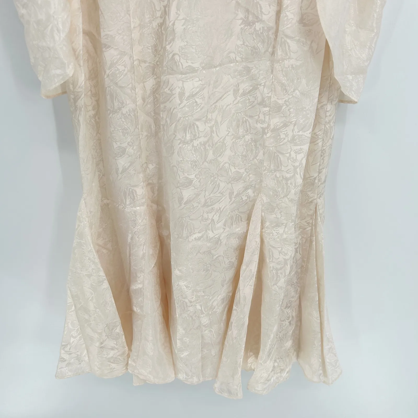 Janelle Womens Romantic Cottage Vintage 80s Ivory Jacquard Formal Dress Size 5/6 - Image 5