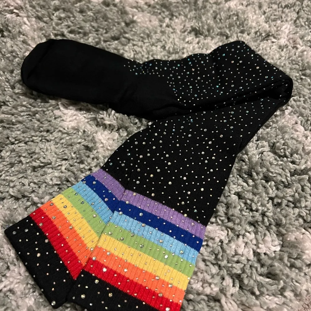 🌈 ✨ PRIDE month ready✨🌈 NEW with tags 🏷️ rainbow rhinestone over knee SOCKS🧦 Multiple - Image 7
