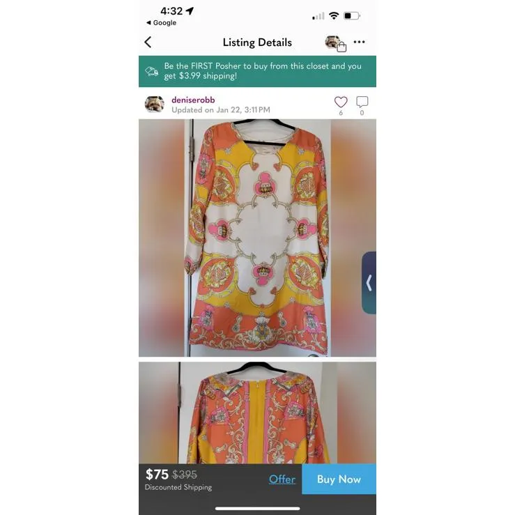 Julie Brown Women's Midi Dress with Ornate Baroque Print Red Size L - Image 5