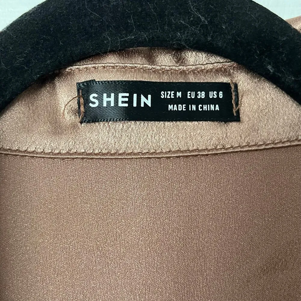 Shein Button-Down Silky Blouse - Size M - Image 2