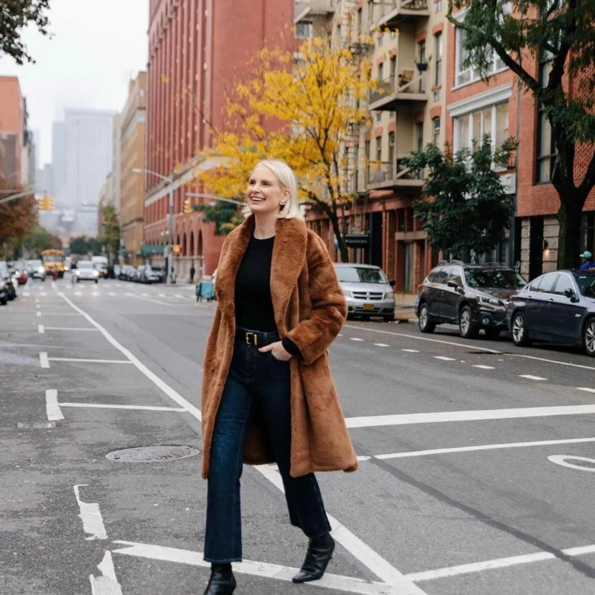 Apparis Siena Brown Faux Fur Teddy Long Coat MEDIUM - Image 3