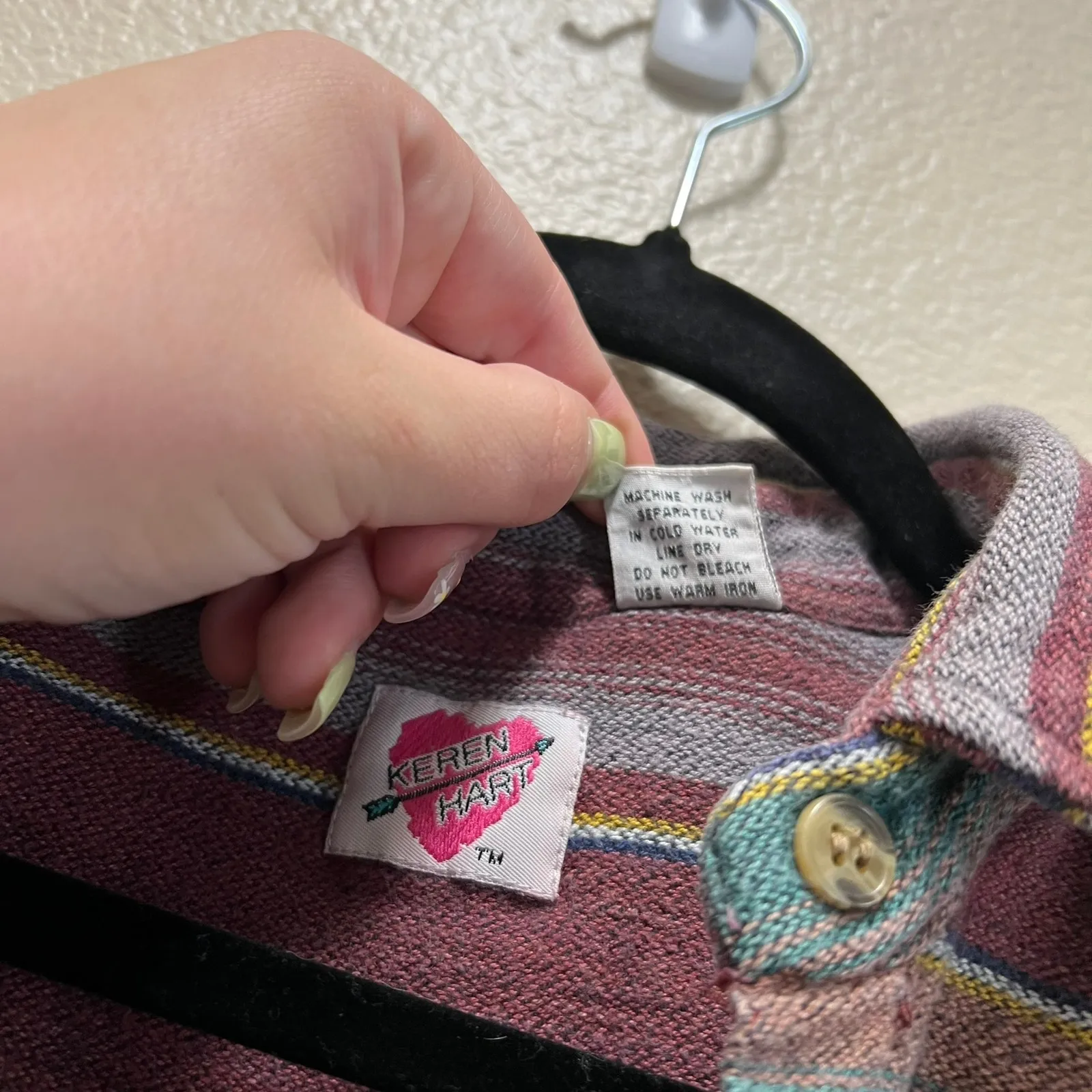 Vintage Canvas Striped Beach Retro Button Down Shirt Oversized Boyfriend Sz L Red Size L - Image 6