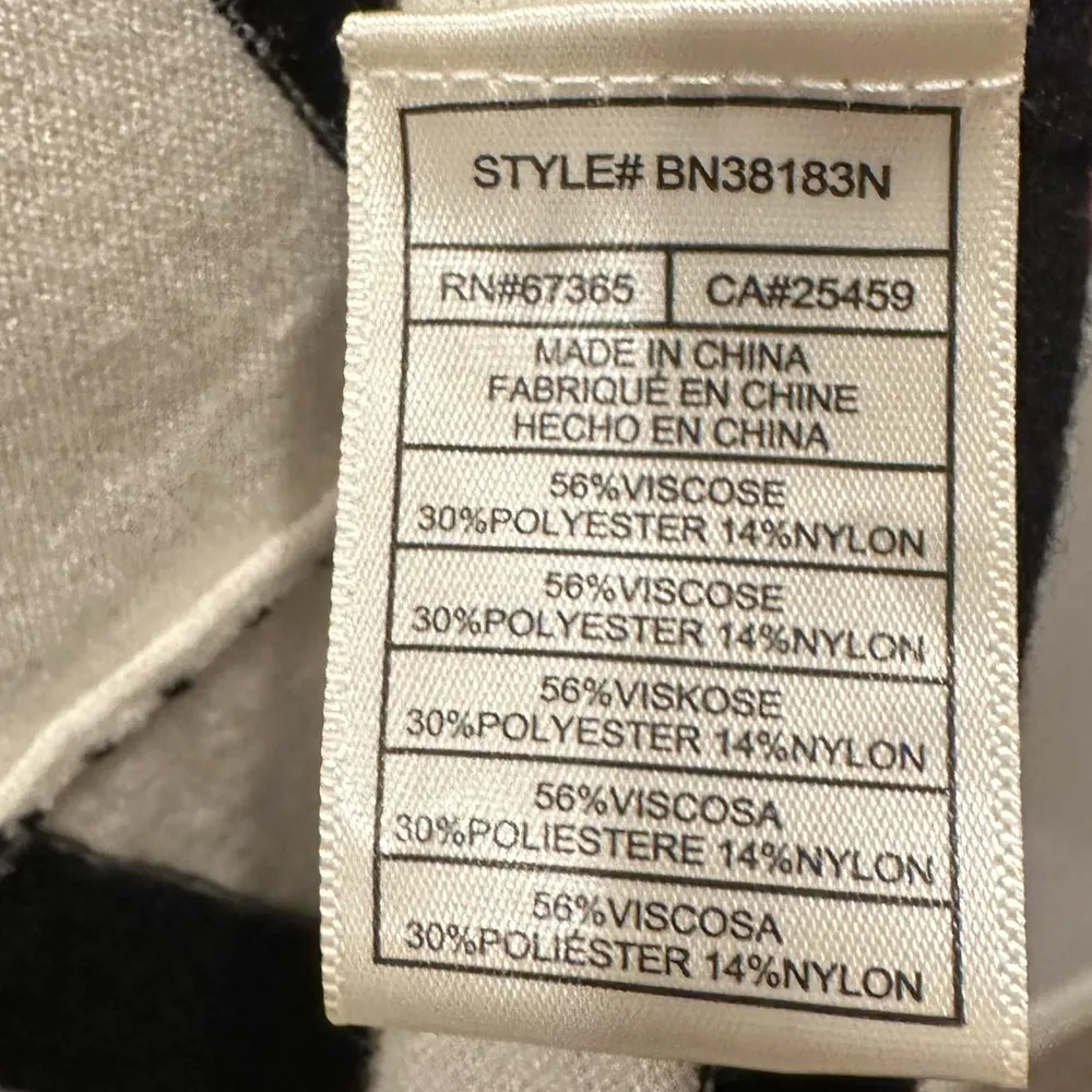 Steve Madden Gretta Turtleneck Long Sleeve Sweater Minidress Cream/Black  M - Image 5