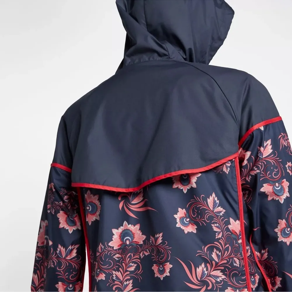 NIKE Floral Print Windrunner Hooded Jacket - Image 3