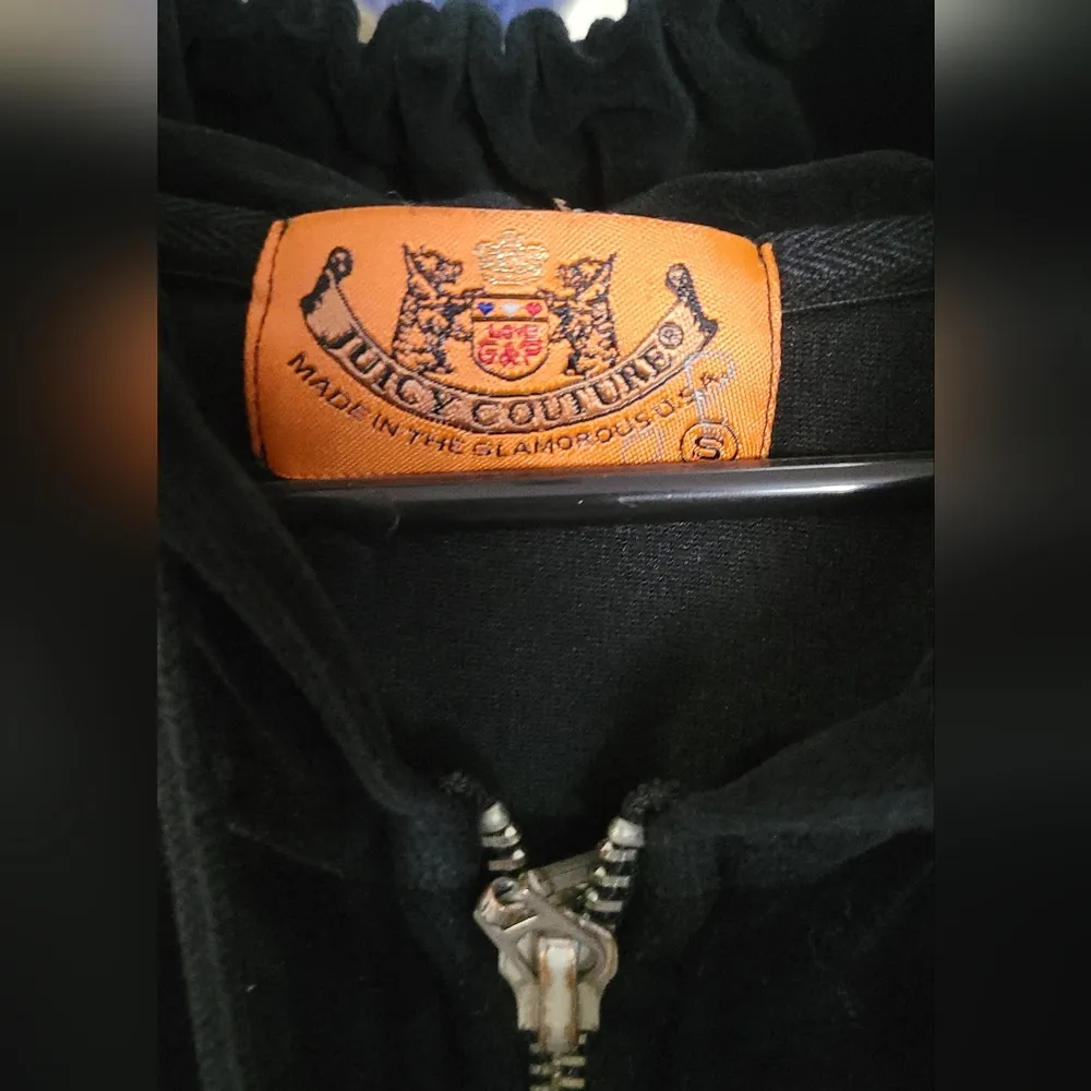 Juicy Couture Womens Black Front Zip Velvet Velour Hooded Dress Size S - Image 12