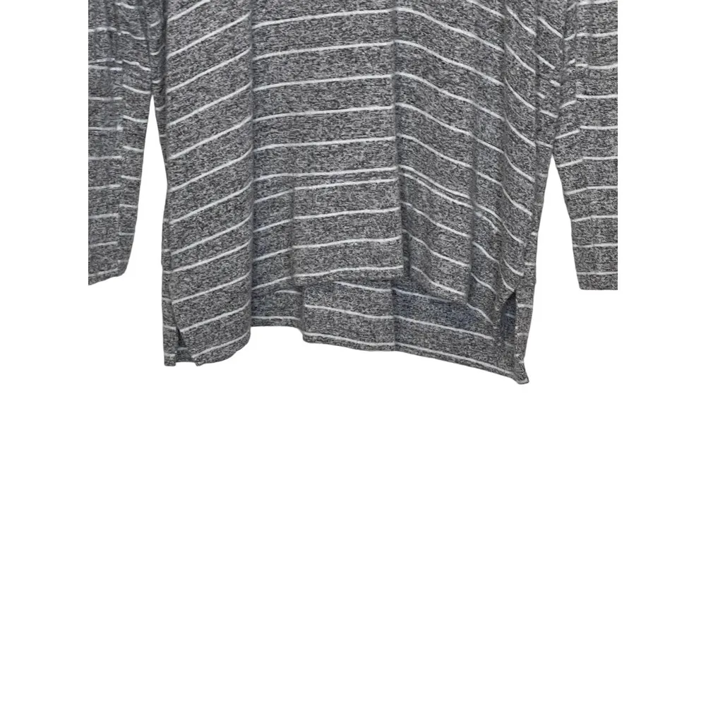 BKE Women's Sweater Top Slouchy Striped Cowlneck Long Sleeve Stretch Gray Medium - Image 6