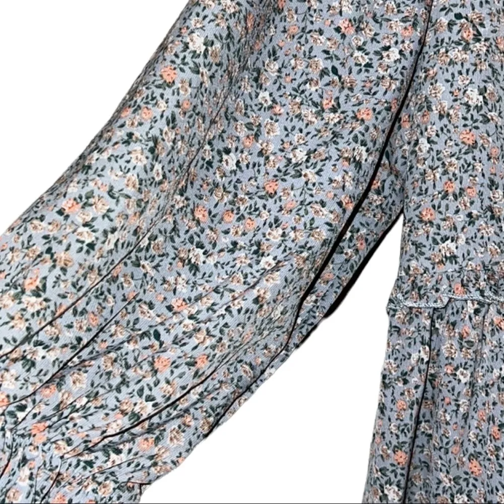 Suzanne Betro women’s small ruffle trim v-neck empire dress floral print NWT - Image 2