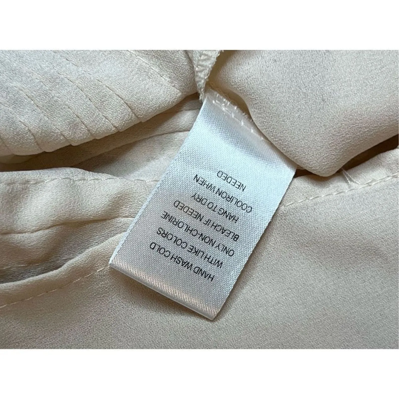 Daniel Rainn Sheer Pintuck Pleated Cream Long Sleeve Blouse MEDIUM Cottage - Image 11