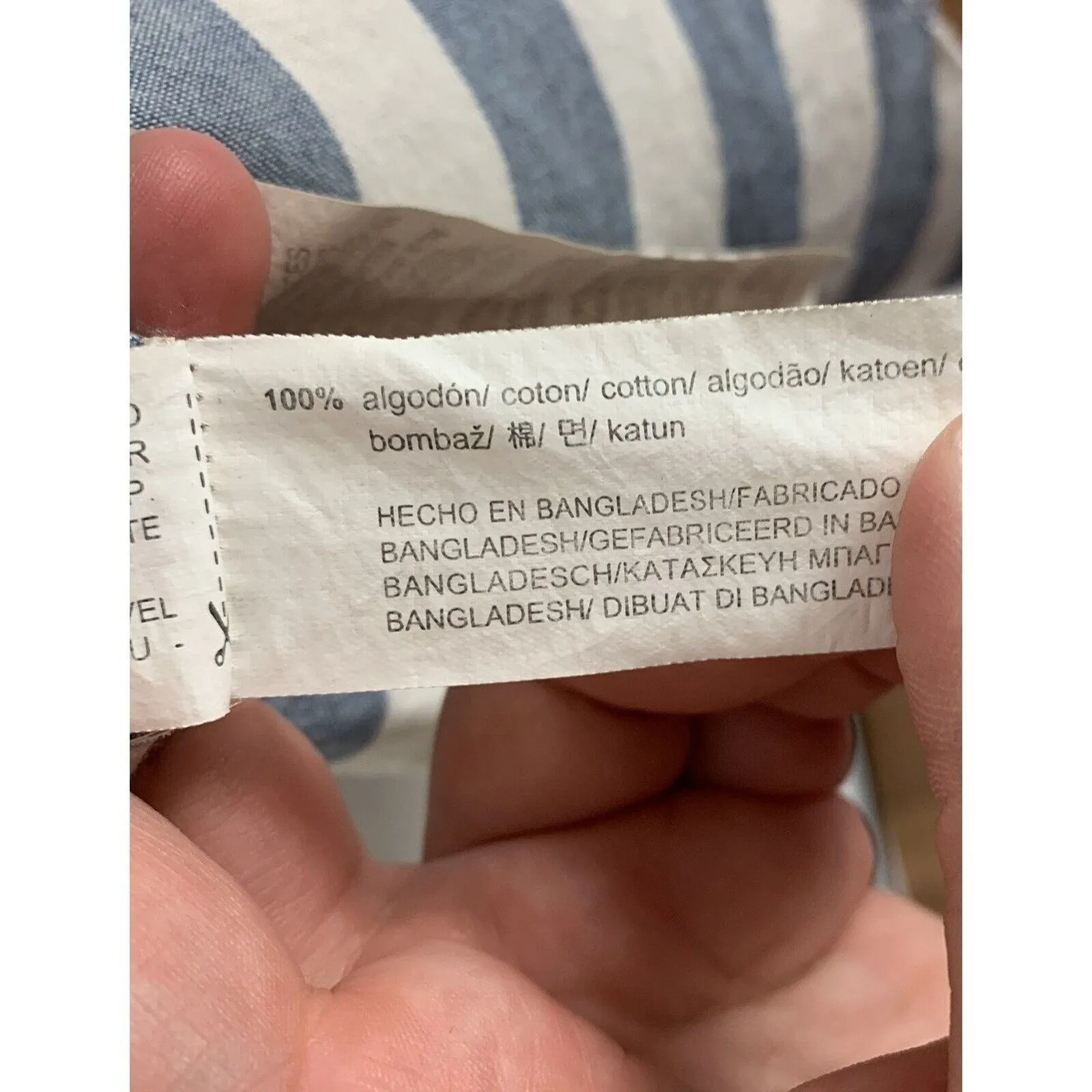 NWT Zara Trafaluc Denim Striped Flounce Crop Top Bra Zip Lining L Blue White - Image 11