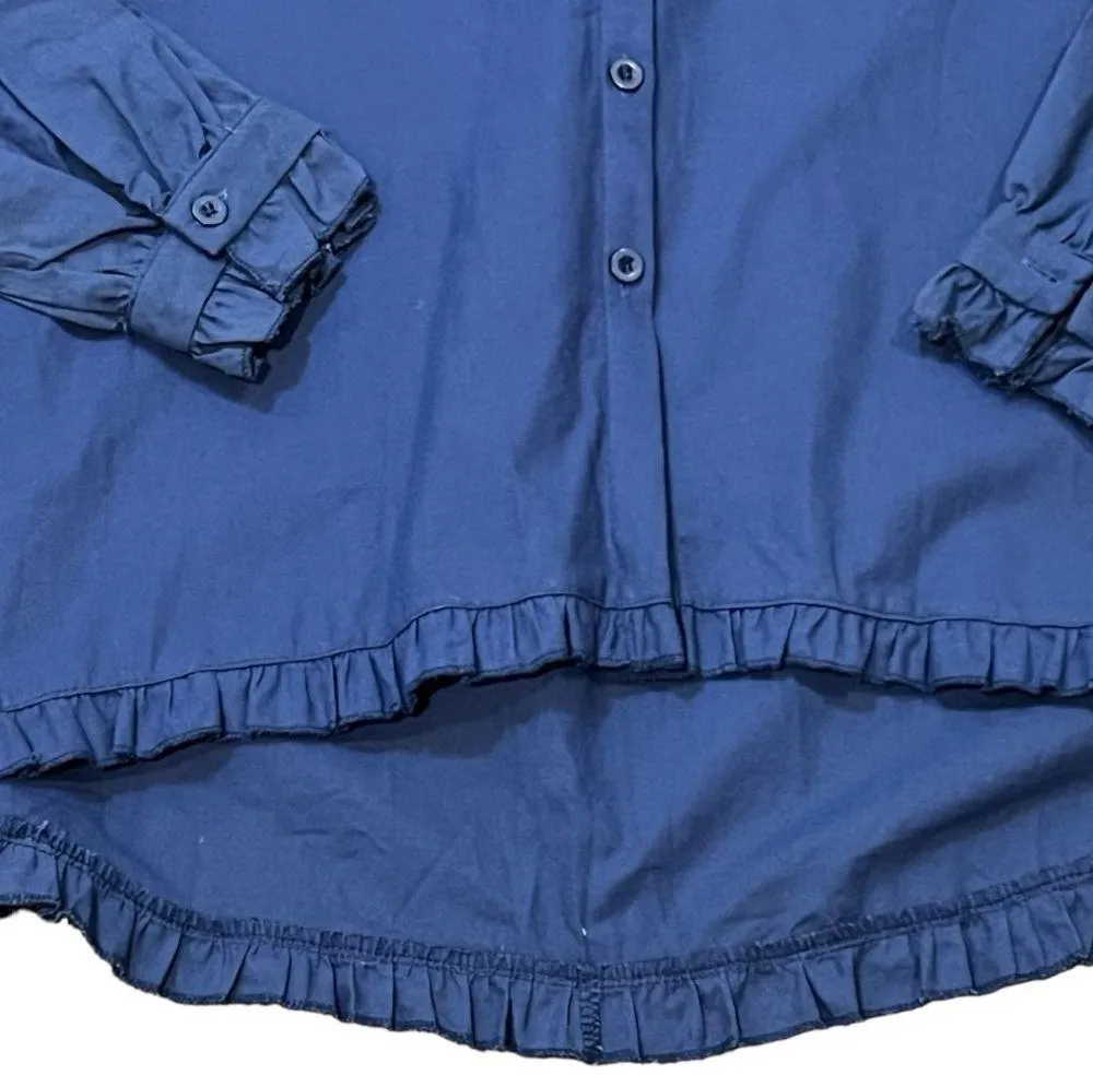 blue button down shirt size large long sleeve - Image 3