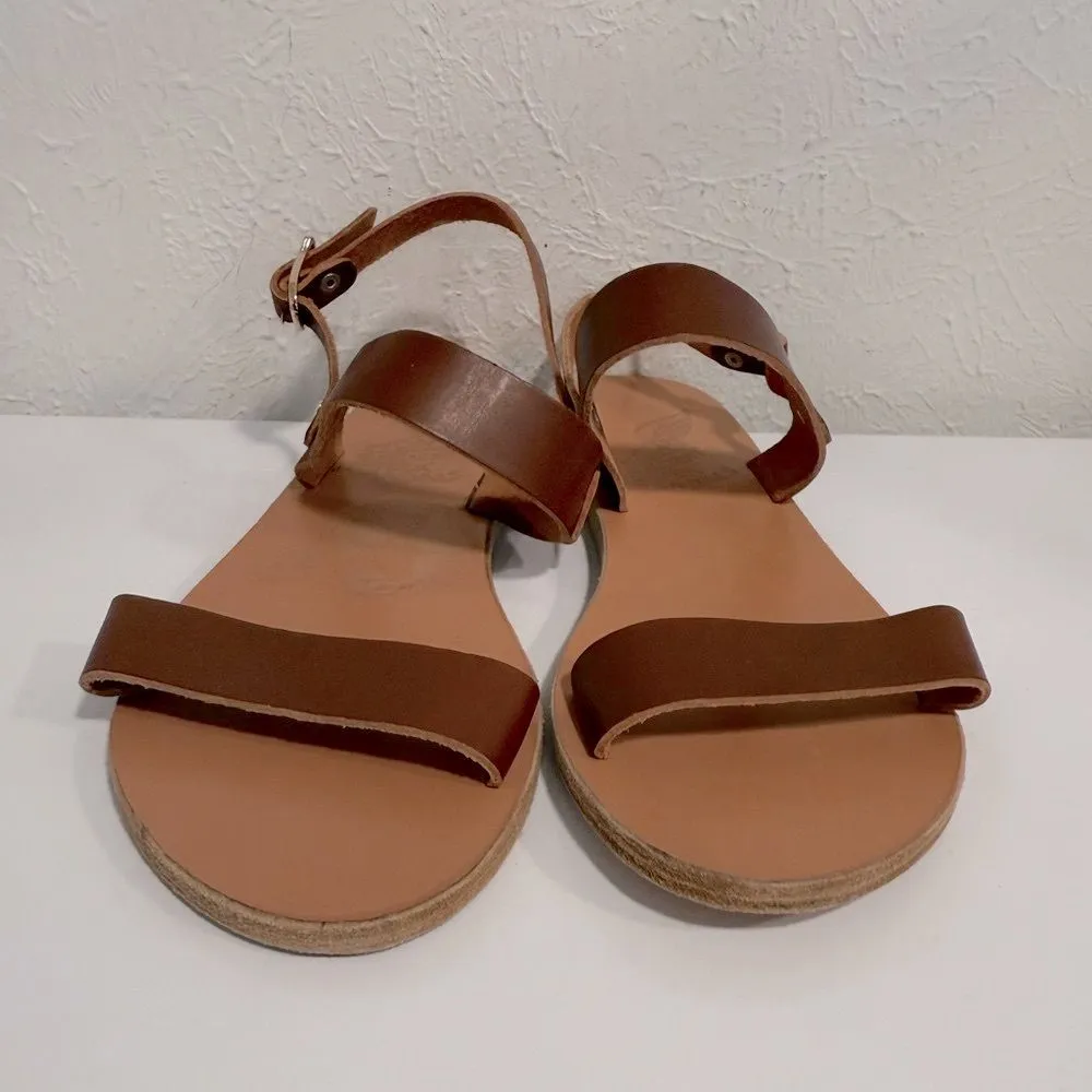 Ancient Greek Sandals Clio Brown Leather Sandals Size 36 US 6 VGUC - Image 3