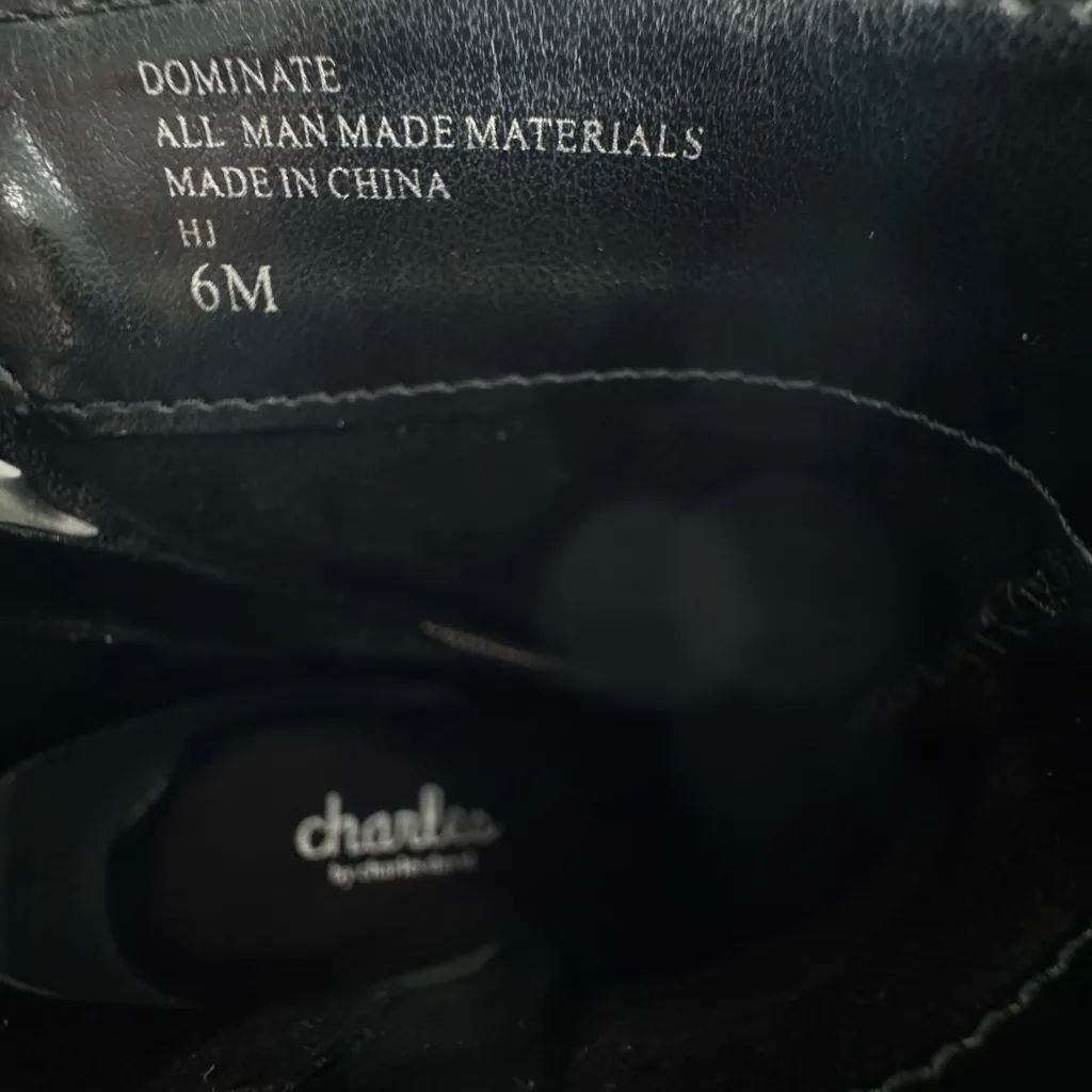 Charles By Charles David Black Leather Heeled Boots zip sz 6 - Image 8