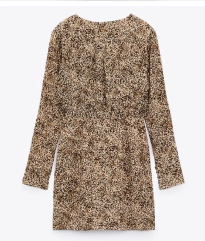 Zara brown printed dress - Image 6