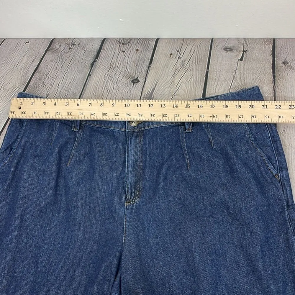 Lane Bryant Mid Rise Wide Leg Dark Wash Blue Denim Jeans size 20 plus size - Image 10