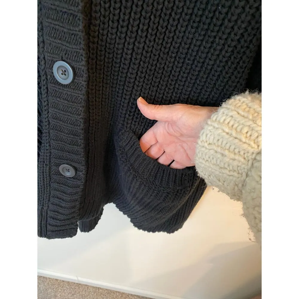 Aerie Dolman Sleeve Oversized Hoodie Tunic Sweater Black Women's Size Medium - Image 4