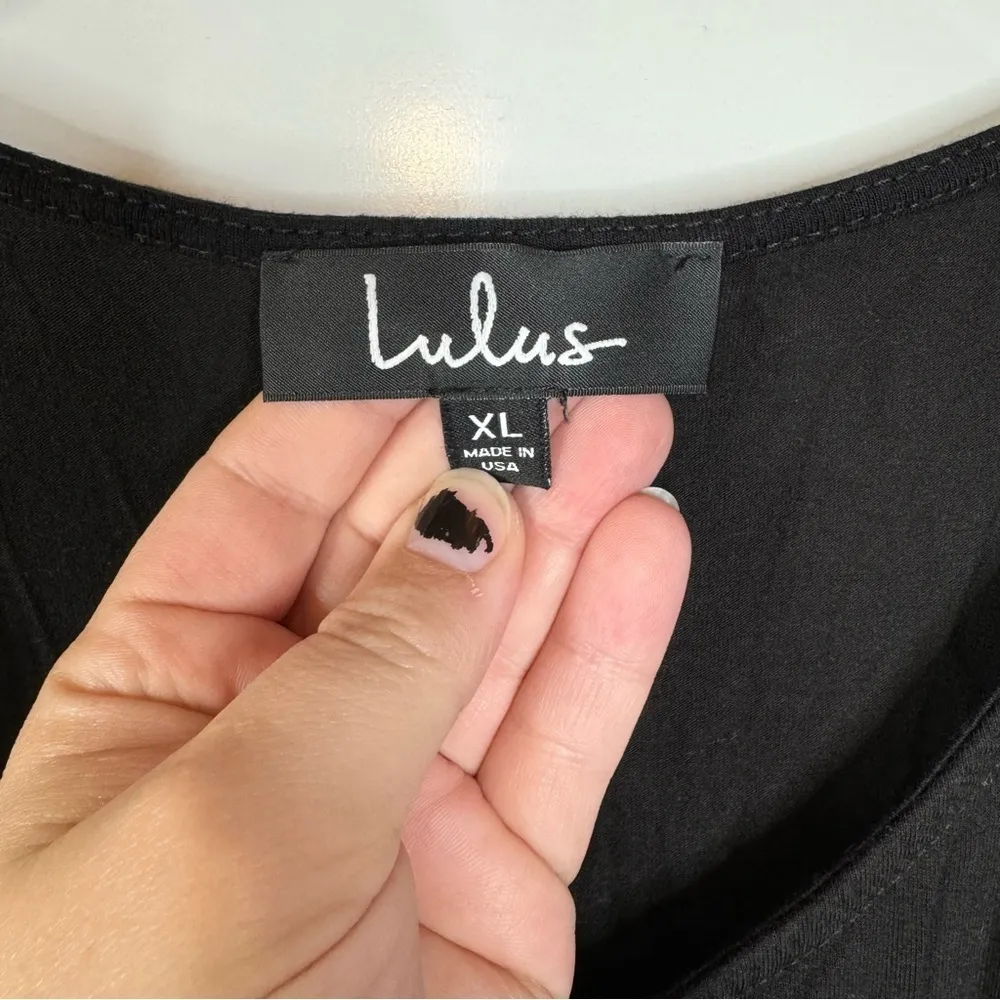 Lulu’s Black Long Sleeve Asymmetrical‎ Bodysuit Size Xlarge - Image 6