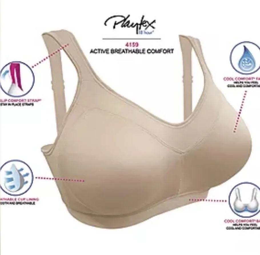 Playtex Wireless Bras Beige 4159 46DDD - Image 6