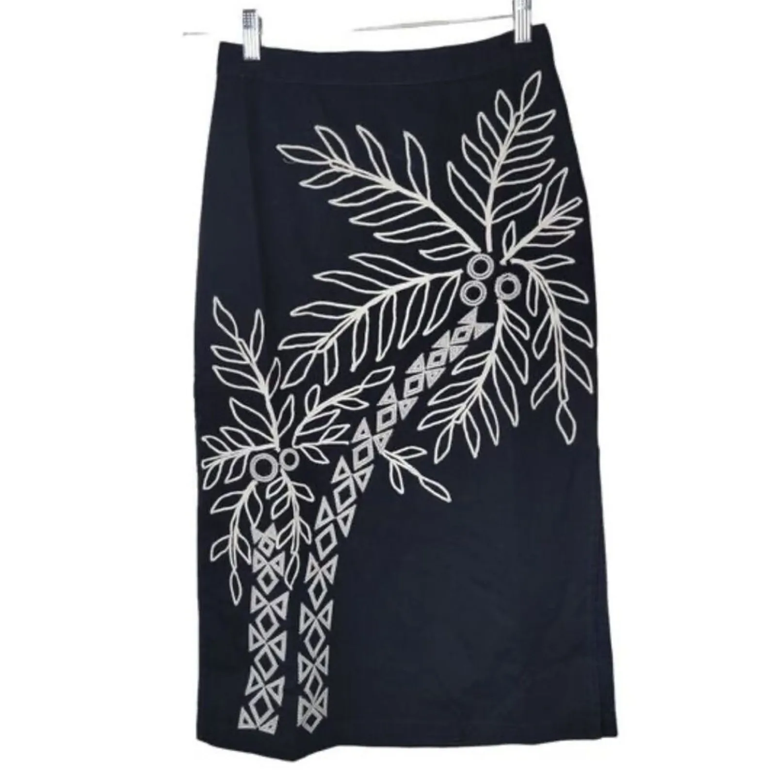 ANTHROPOLOGIE MAEVE Embroidered Palm Tree Midi Skirt Size 6 New w/ Tag MSRP $98 - Image 9
