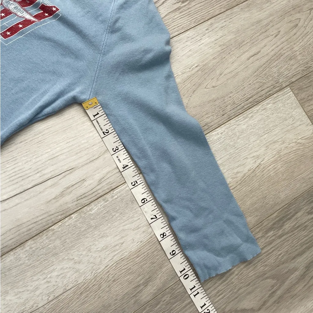 Guess Y2K Top v neck glad to be back star graphic womens Blue (small) vintage - Image 8