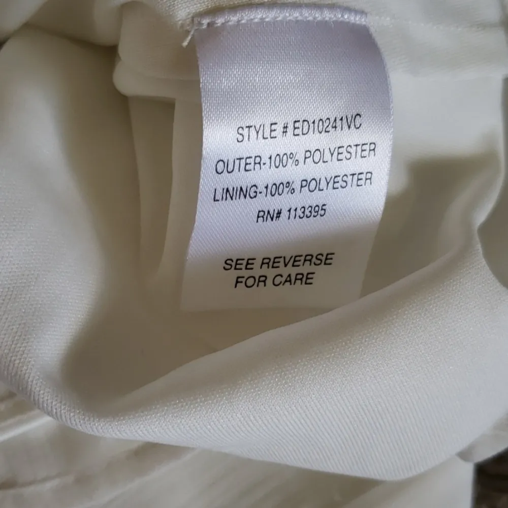 ASOS En Creme Ivory Floral Applique Chiffon Strappy Mini Dress Size Medium - Image 7