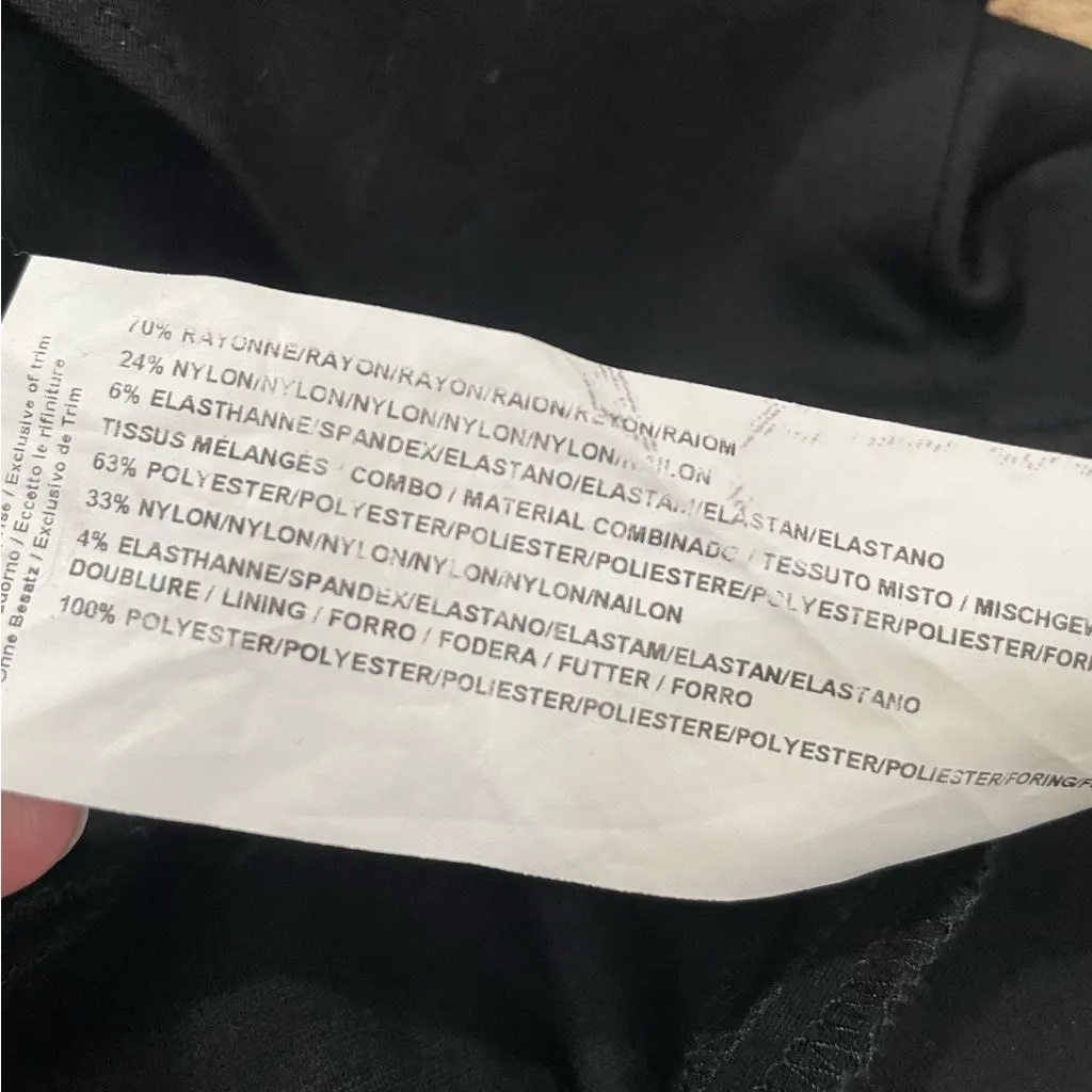 Joseph Ribkoff black and red ruffle trim wire collar button front jacket size 16 - Image 9