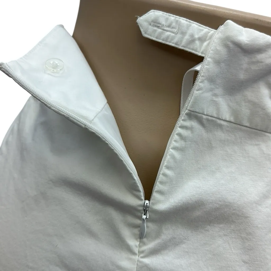 Gap White Cotton Spandex Blend A Line Midi Skirt Fully Lined Zip Back Womens 10 - Image 5