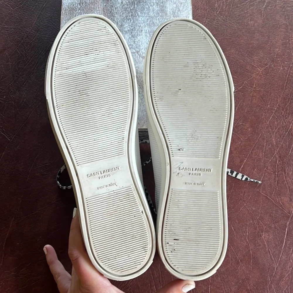 Yves Saint Laurent “Andy” Perforated Low Top Sneakers - Image 10