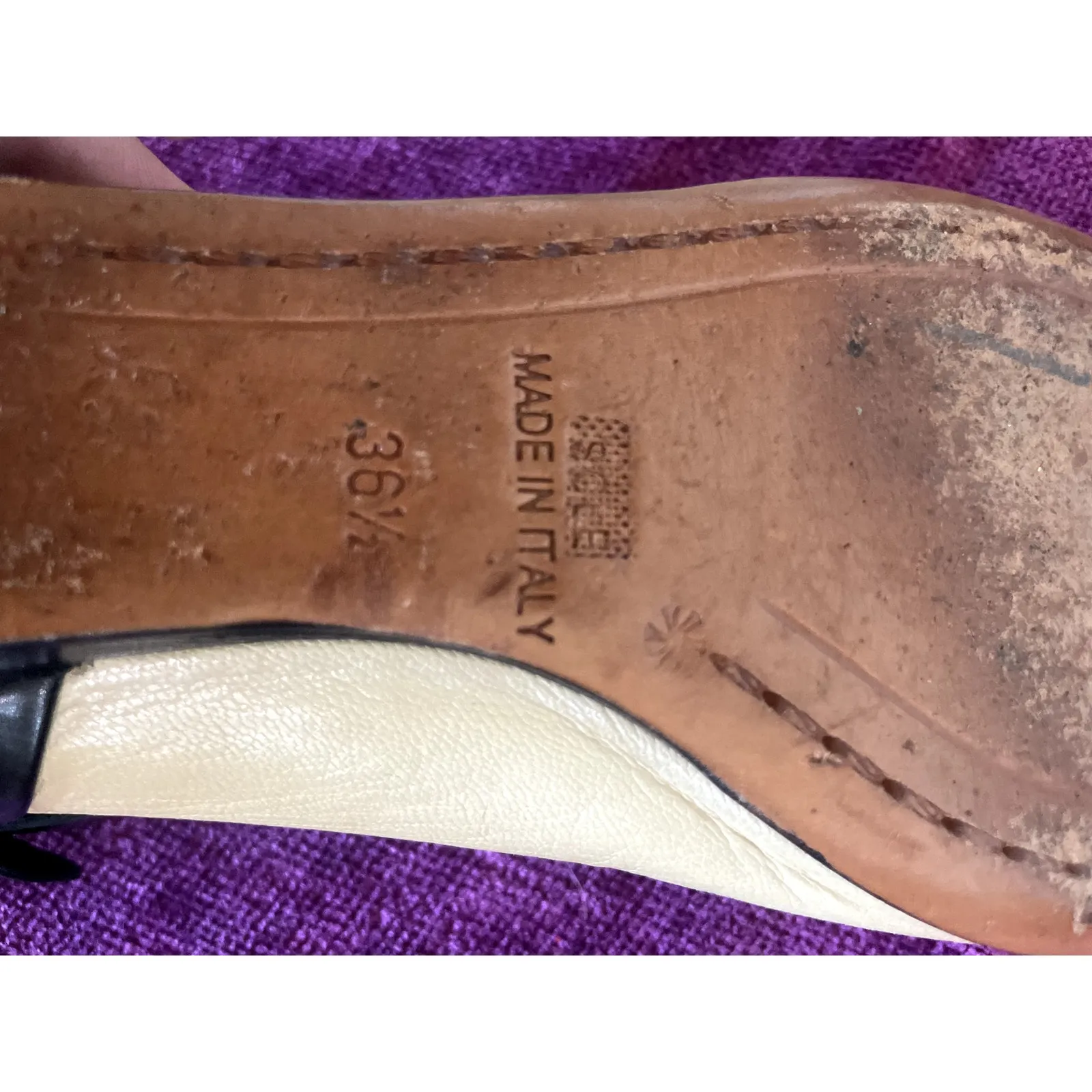 Vintage y2k COSTUME NATIONAL Leather Ballet Flats Ankle Strap Shoes 36.5 6.5 CNC Black Size 5.5 - Image 5