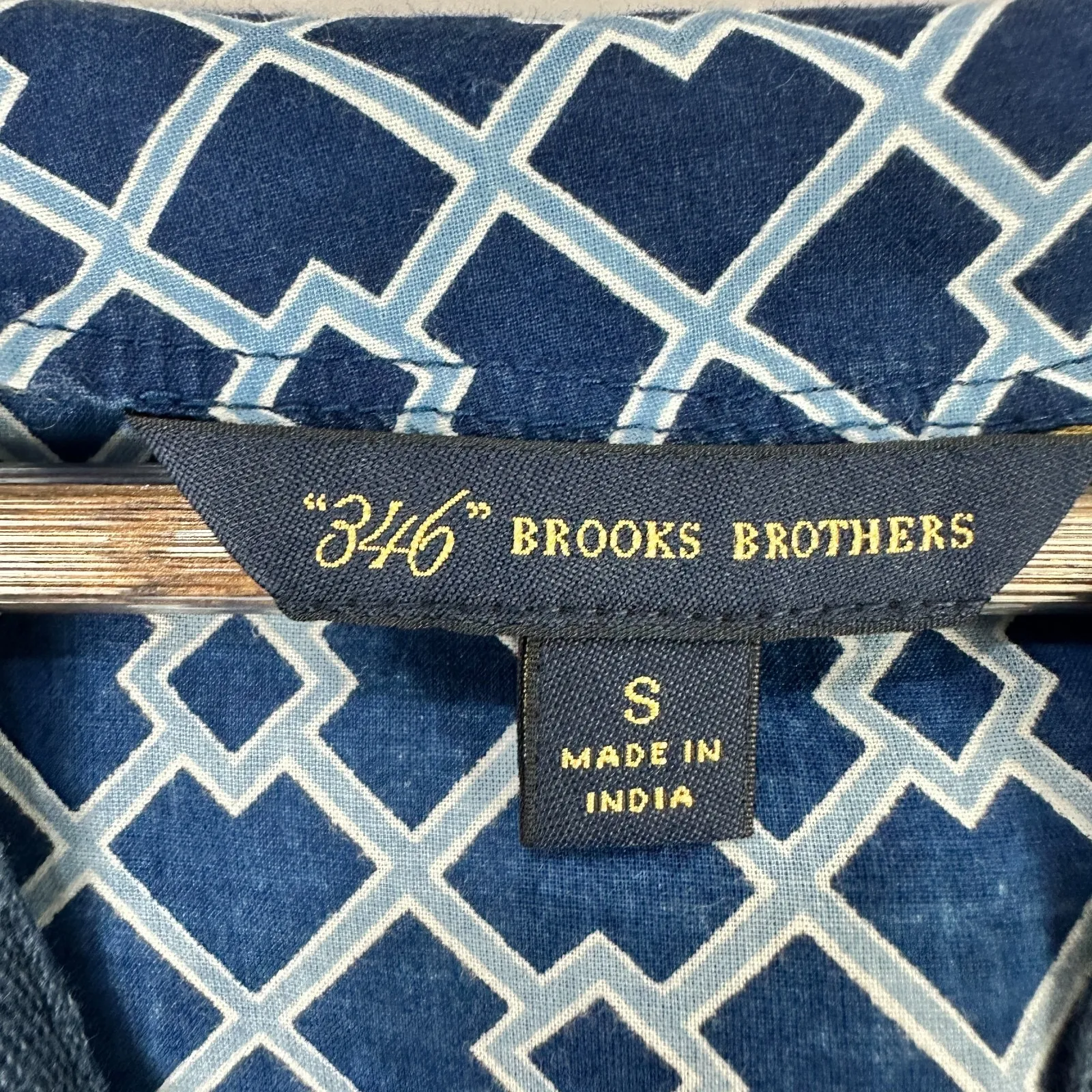 Brooks Brothers 346 Womens S Blue Geometric‎ Print Tunic Top 3/4 Sleeve Preppy - Image 2