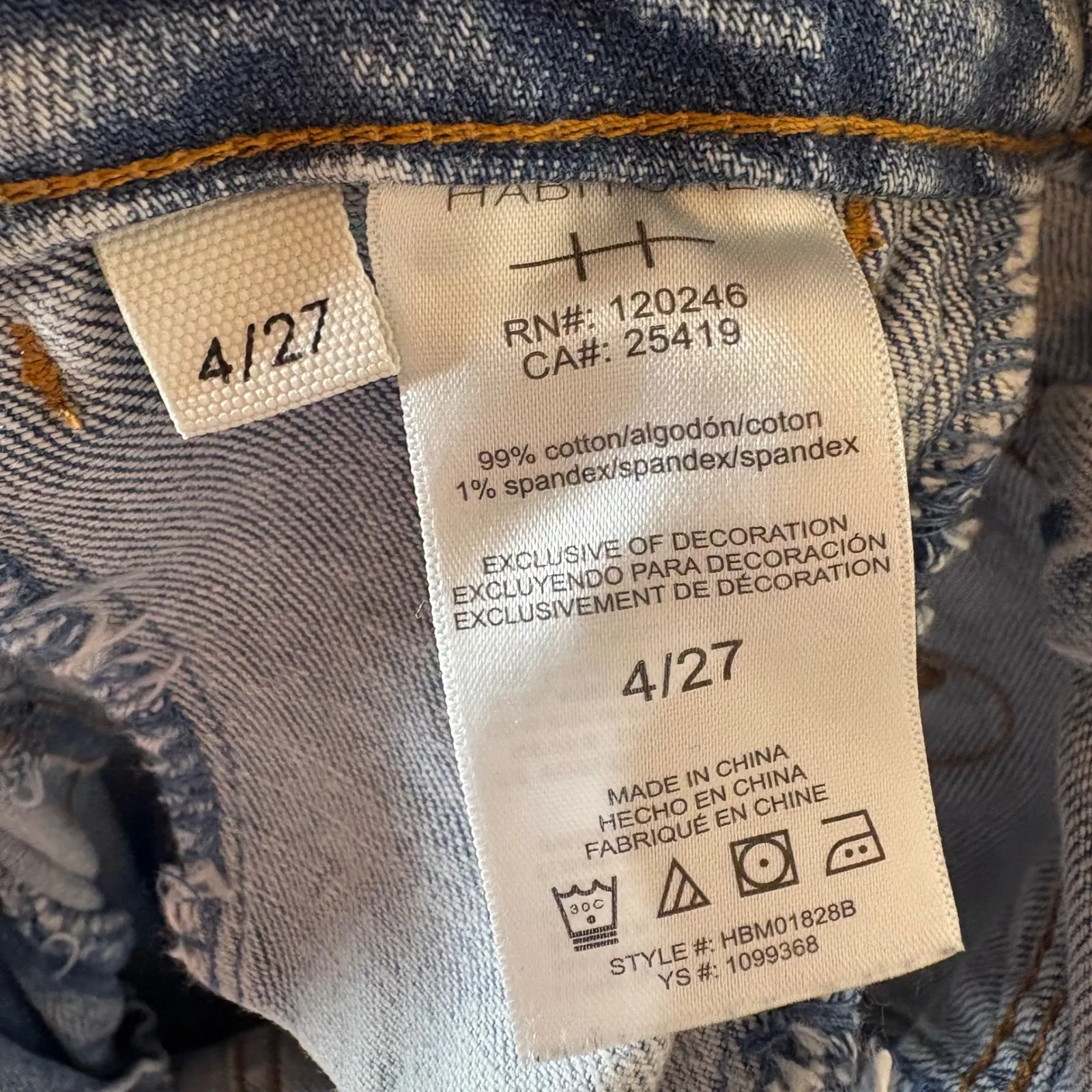 Habitual Denim High Waisted Straight Leg Jeans Pacific Wash‎ Size 4/27 - Image 8