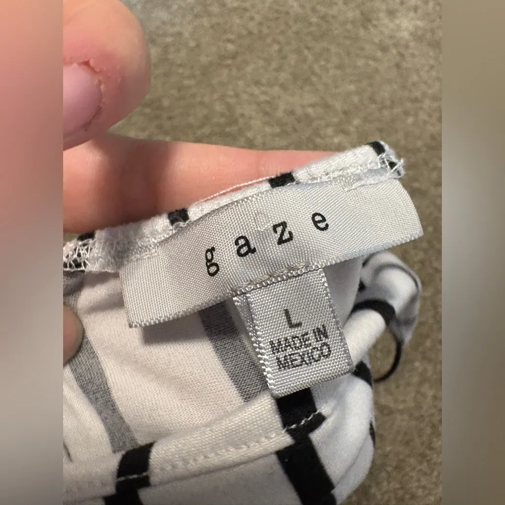 (Gaze) Striped Tank Top: Size Large Black - Image 5