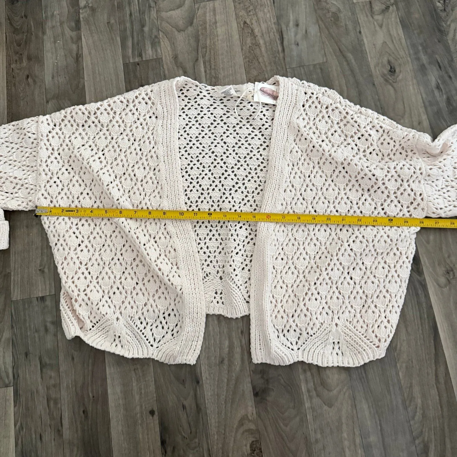 Jessica Simpson crochet knit beige cardigan - Image 2