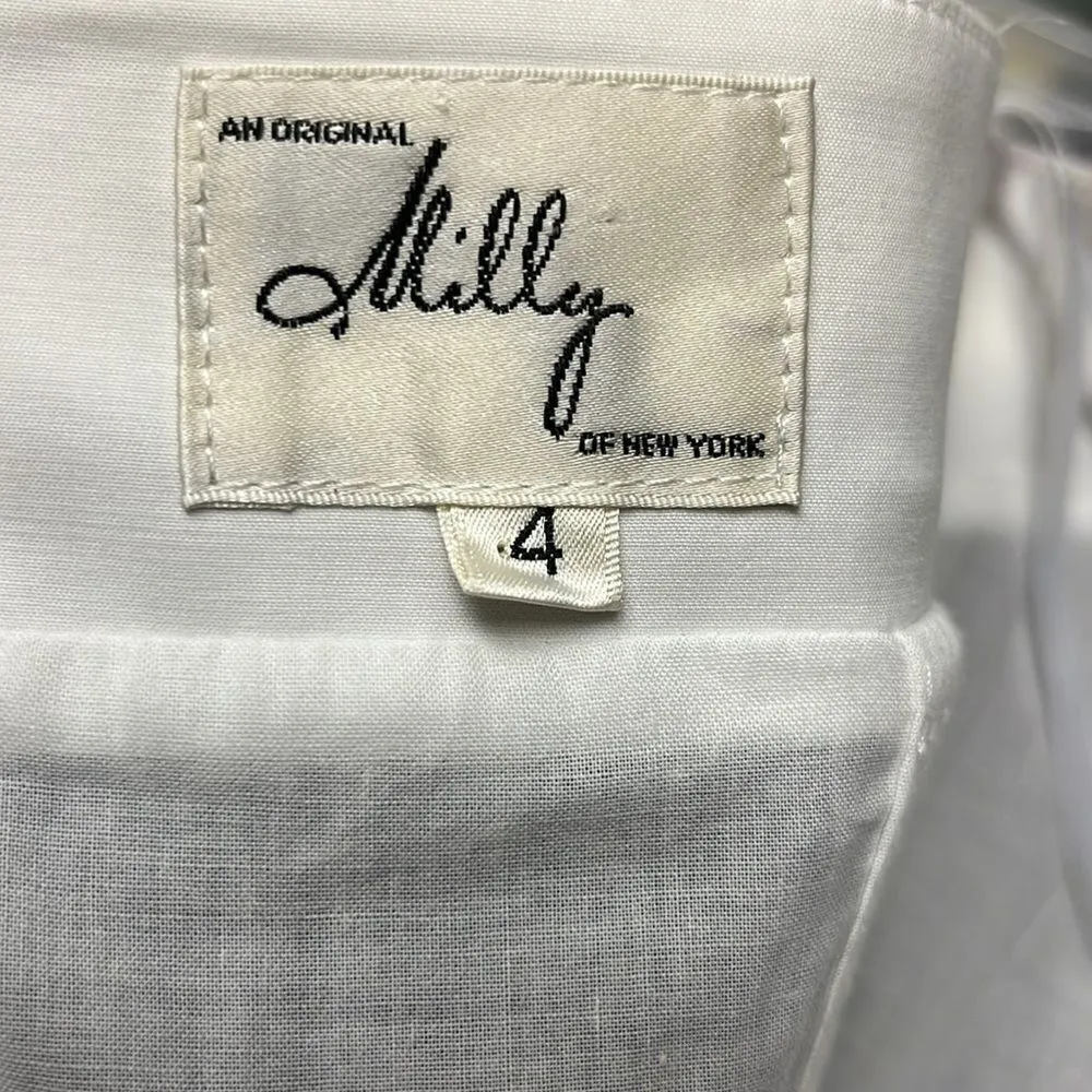 Milly Navy White Strapless Zip-Up Dress Gold-Tone Chain Nautical Mini-Size 4 - Image 15