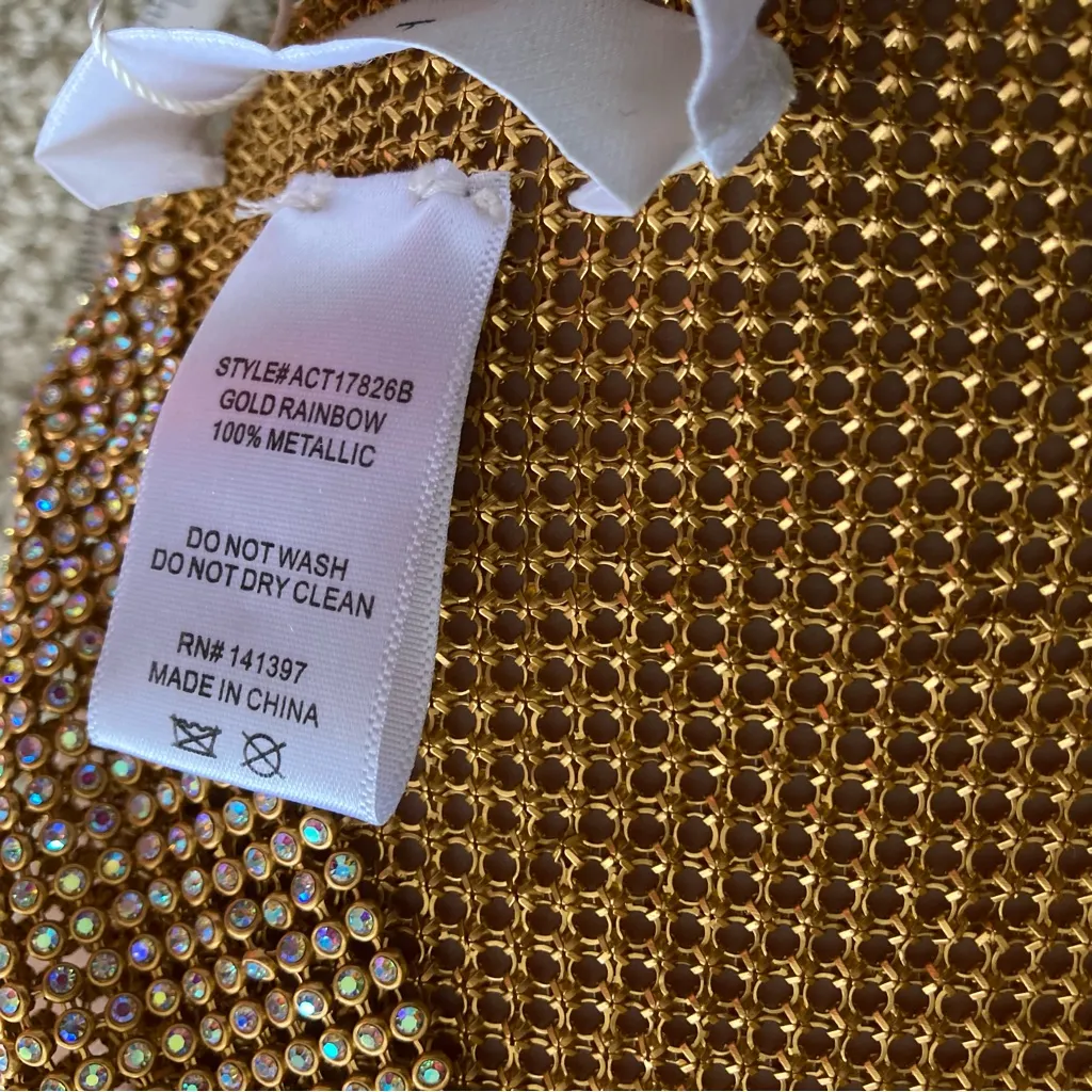 NEW ASTR The Label Mika Top Halter Cowl Neck Rainbow Metallic Open Back XL NWT - Image 14