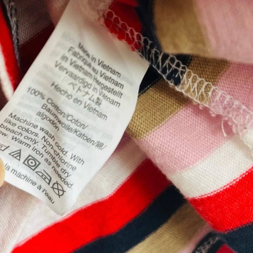 J Crew | Striped 3/4 Sleeve Boatneck 100% Cotton Tee | Sz Small | Elevated Basic Pink - Image 7