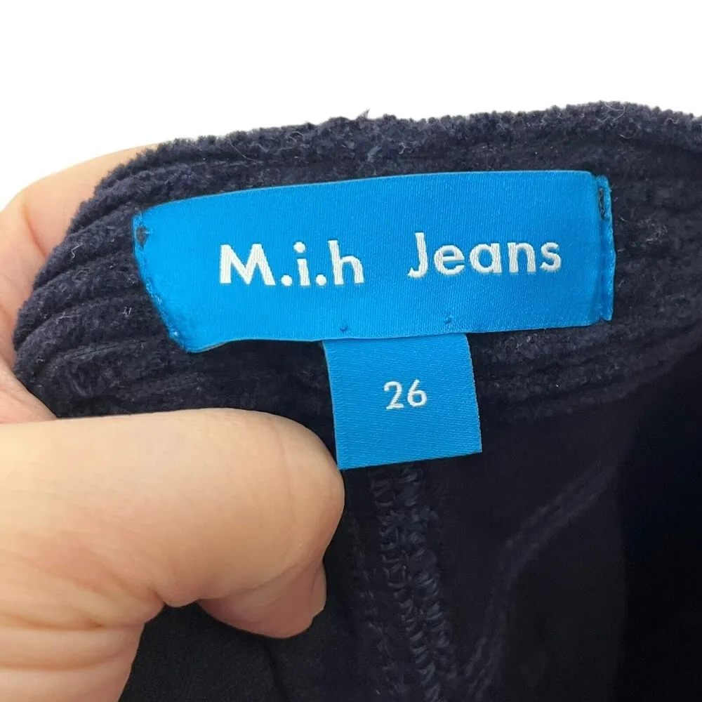 MIH JEANS Mimi Corduroy Cropped Slim Jeans Women’s Size 26 Dark Navy High Rise - Image 9