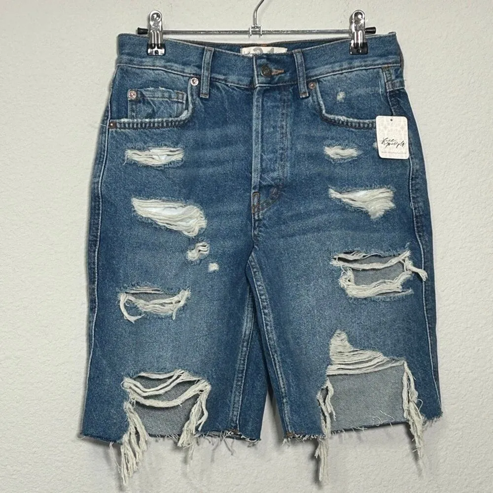 NEW Free People We The Free Big Sur Coast Boyfriend Shorts Size 24 Festival Boho - Image 4