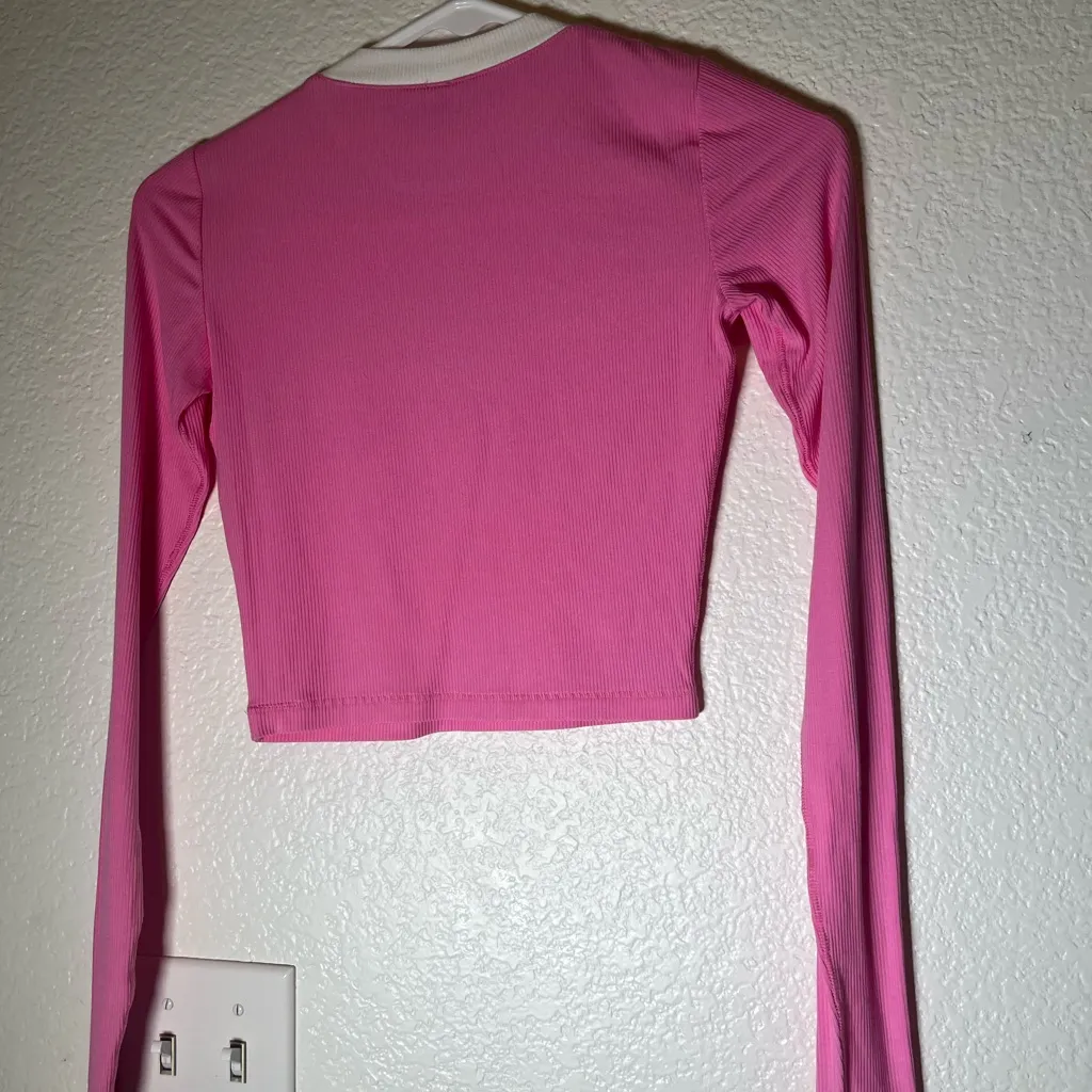SKIMS Vibrant Pink Long Sleeve Top - Image 5