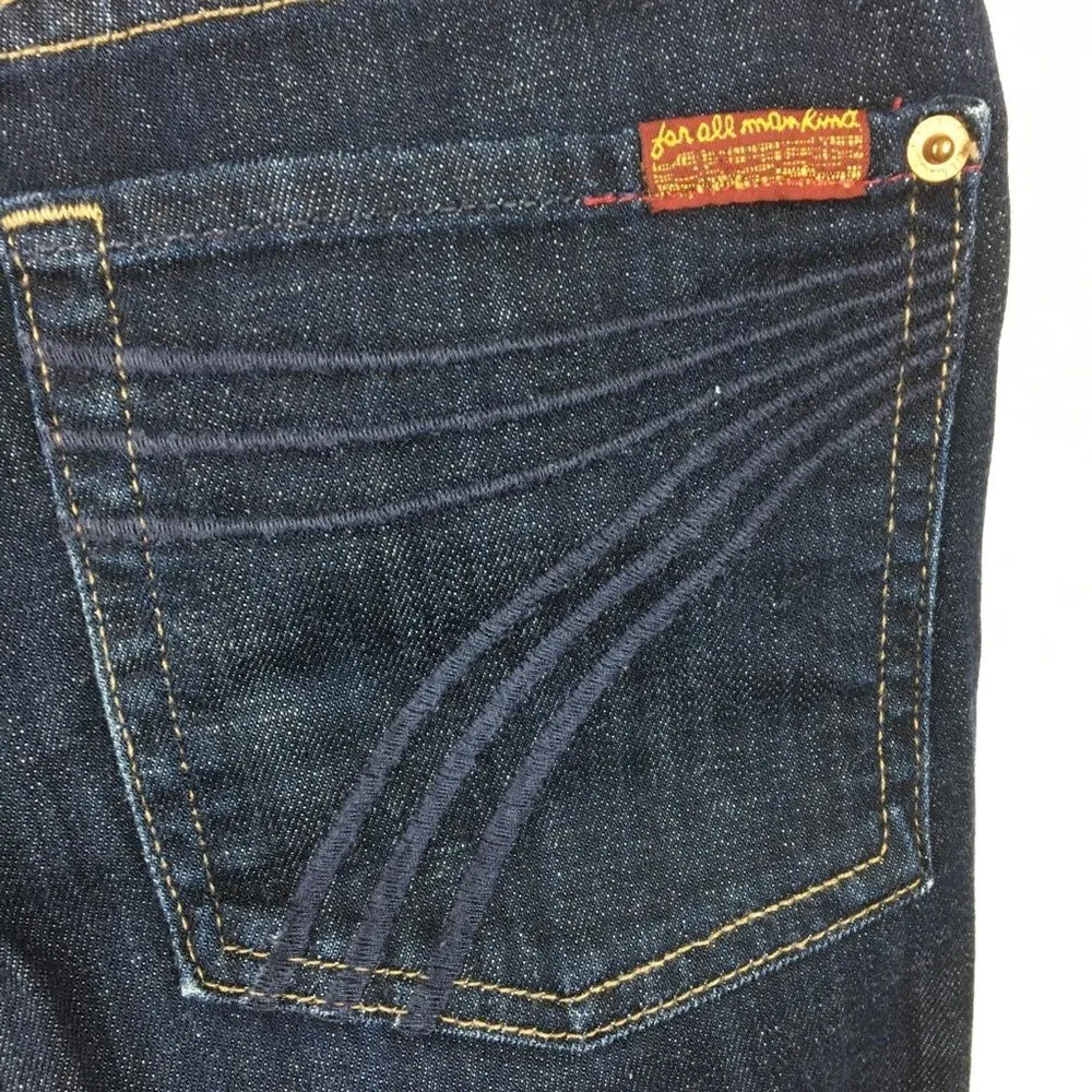 7FAMK 7 For All Mankind Dojo Blue Cropped Flair Jeans 28 - Image 5