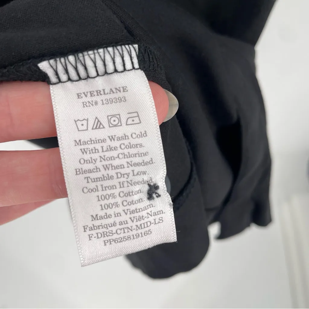 Everlane The Luxe Cotton Button Front Collared Long Sleeve Casual Shirtdress - Image 10