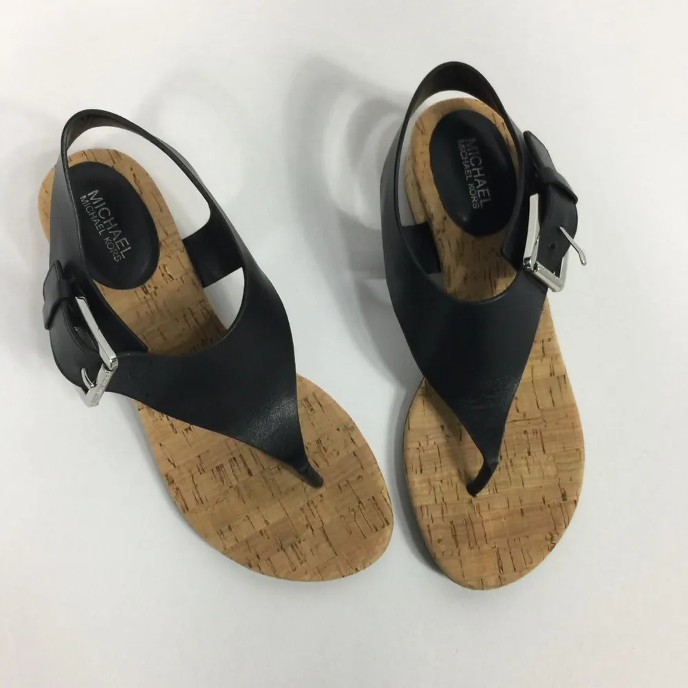 Michael Michael Kore London Thong Black Sandals Size 5.5 - Image 12