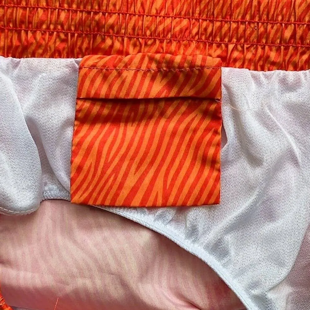 ENERGY ZONE PERFORMANCE Lined Orange Striped Activewear Shorts ~ Women's XL - Image 4