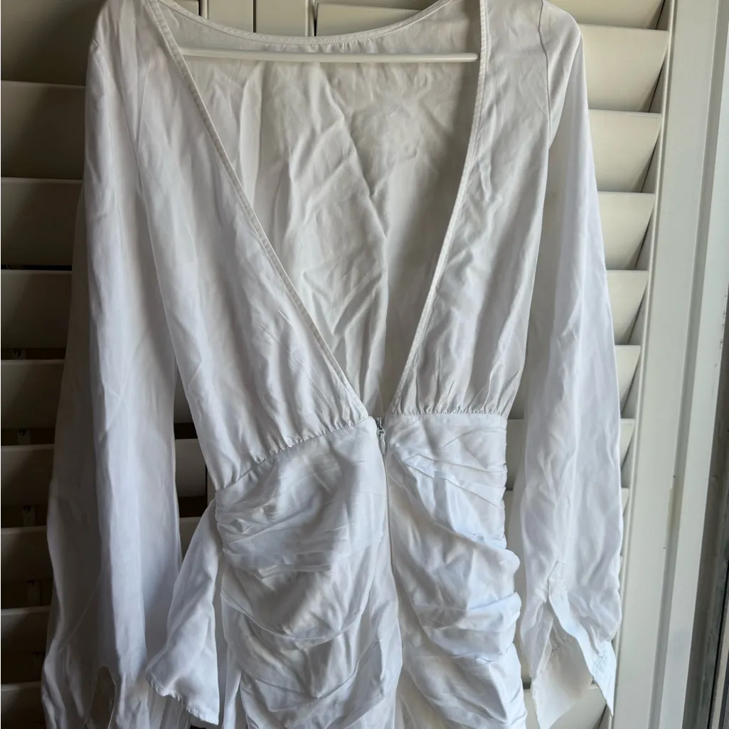 House Of CB 'Chambery' White Backless Ruched Mini Dress  XS - Image 6