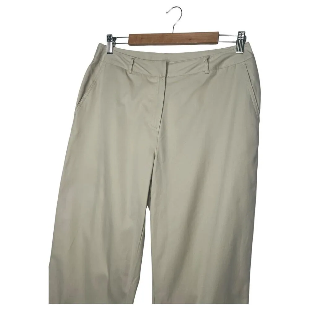 VTG Casual Corner Capri Pants Womens 10 Beaded Wide Leg Dead Stock Boho Tan Brown - Image 3