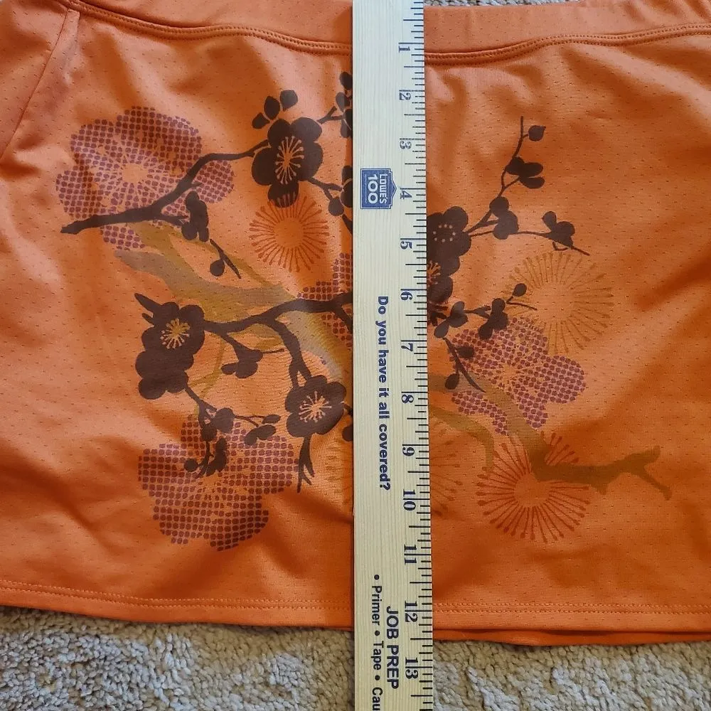 Athleta Orange Tennis Skort Size Small Floral Cute Sporty Athleisure - Image 7