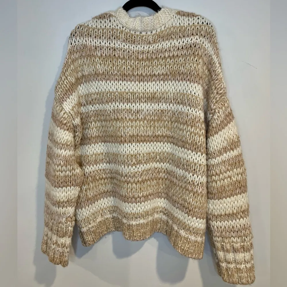 American Eagle  Chunky Knit Striped Open Cardigan Sweater - Image 6